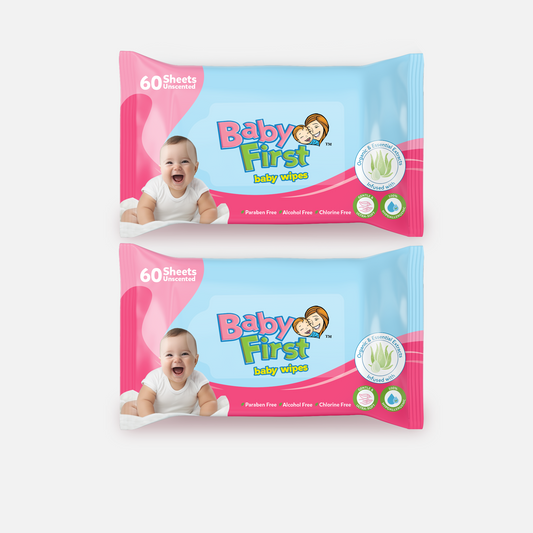 Baby First Baby Wipes 60 Sheets 2 Packs (120 Sheets)