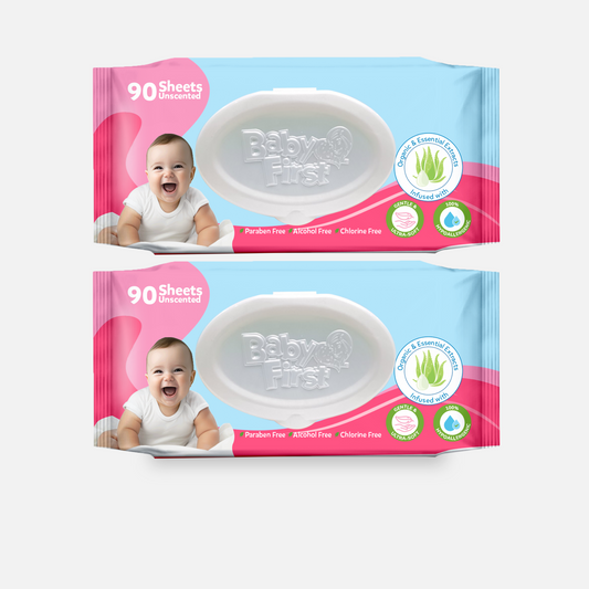 Baby First Baby Wipes 90 Sheets 2 Packs (180 Sheets)