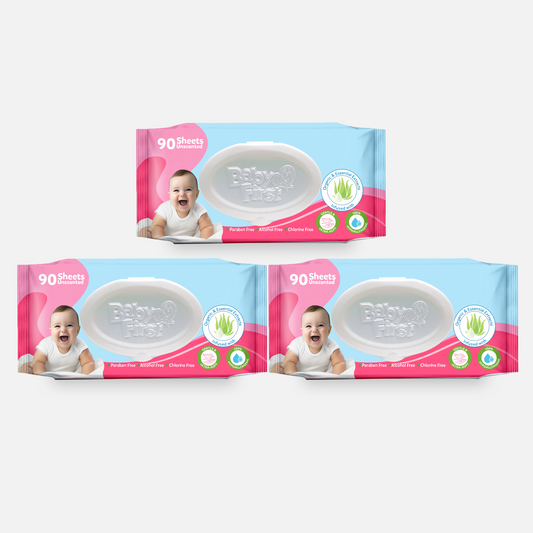 Baby First Baby Wipes 90 Sheets 2+1 Pack (270 Sheets)