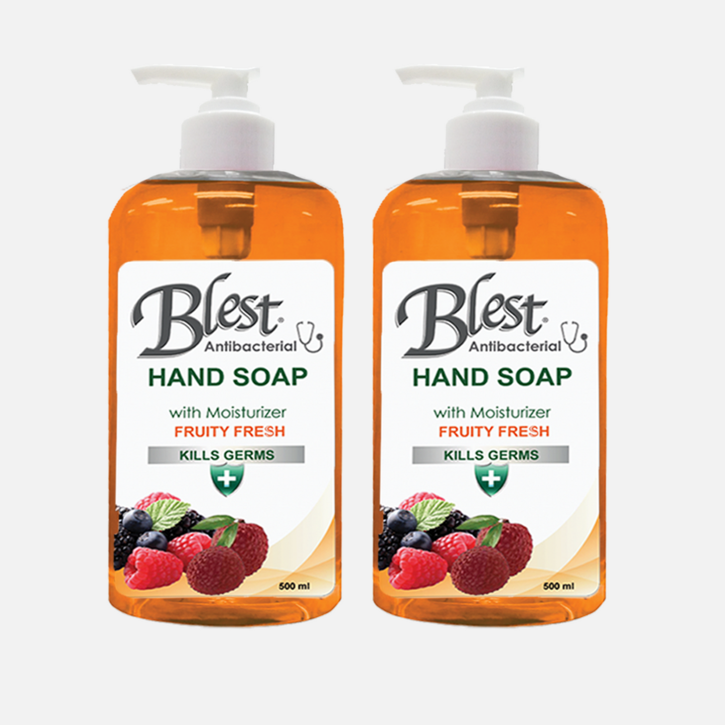 Blest Antibacterial Moisturizing Hand Soap 500ml 2 Bottles Fruity Fresh Scent
