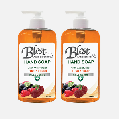 Blest Antibacterial Moisturizing Hand Soap 500ml 2 Bottles Fruity Fresh Scent