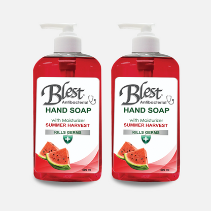 Blest Antibacterial Moisturizing Hand Soap 500ml 2 Bottles Summer Harvest Scent