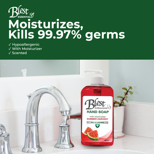 Blest Antibacterial Moisturizing Hand Soap 500ml 2 Bottles Summer Harvest Scent