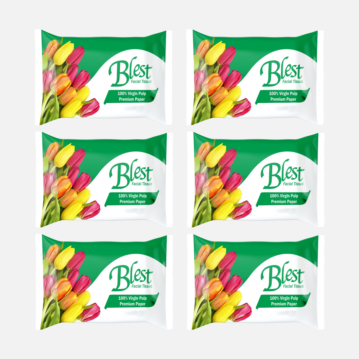 Blest Facial Tissue Pop-up 2 Ply 40 Pulls x 8 Packs (320 Pulls)