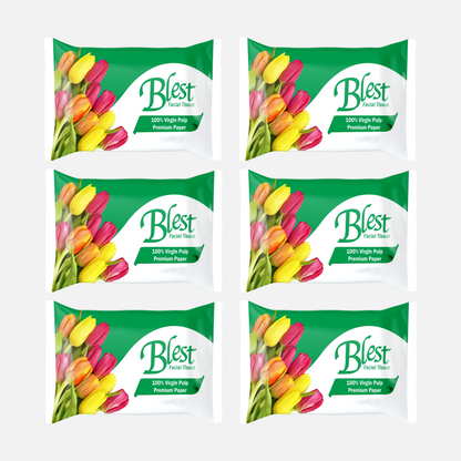 Blest Facial Tissue Pop-up 2 Ply 40 Pulls x 8 Packs (320 Pulls)