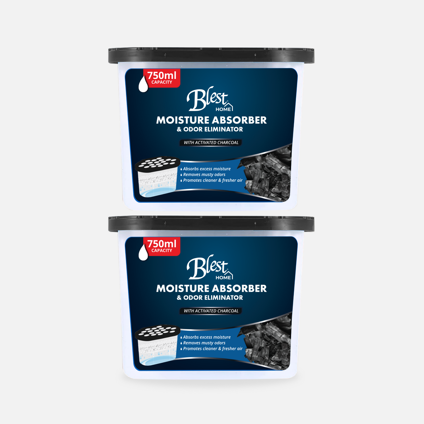 Blest Home Moisture Absorber and Odor  Eliminator 750ml by 2s