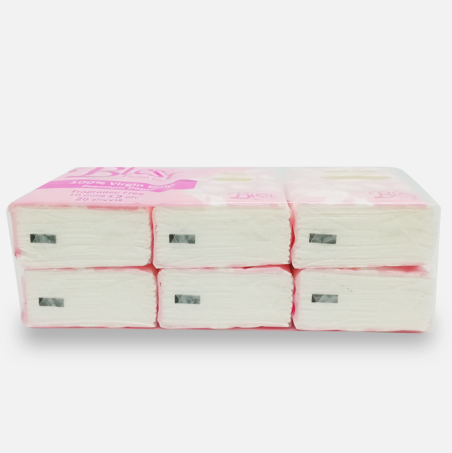 Blest Facial Pocket Tissue 2 Ply 10 Pulls x 6 Pocket (60 Pulls)
