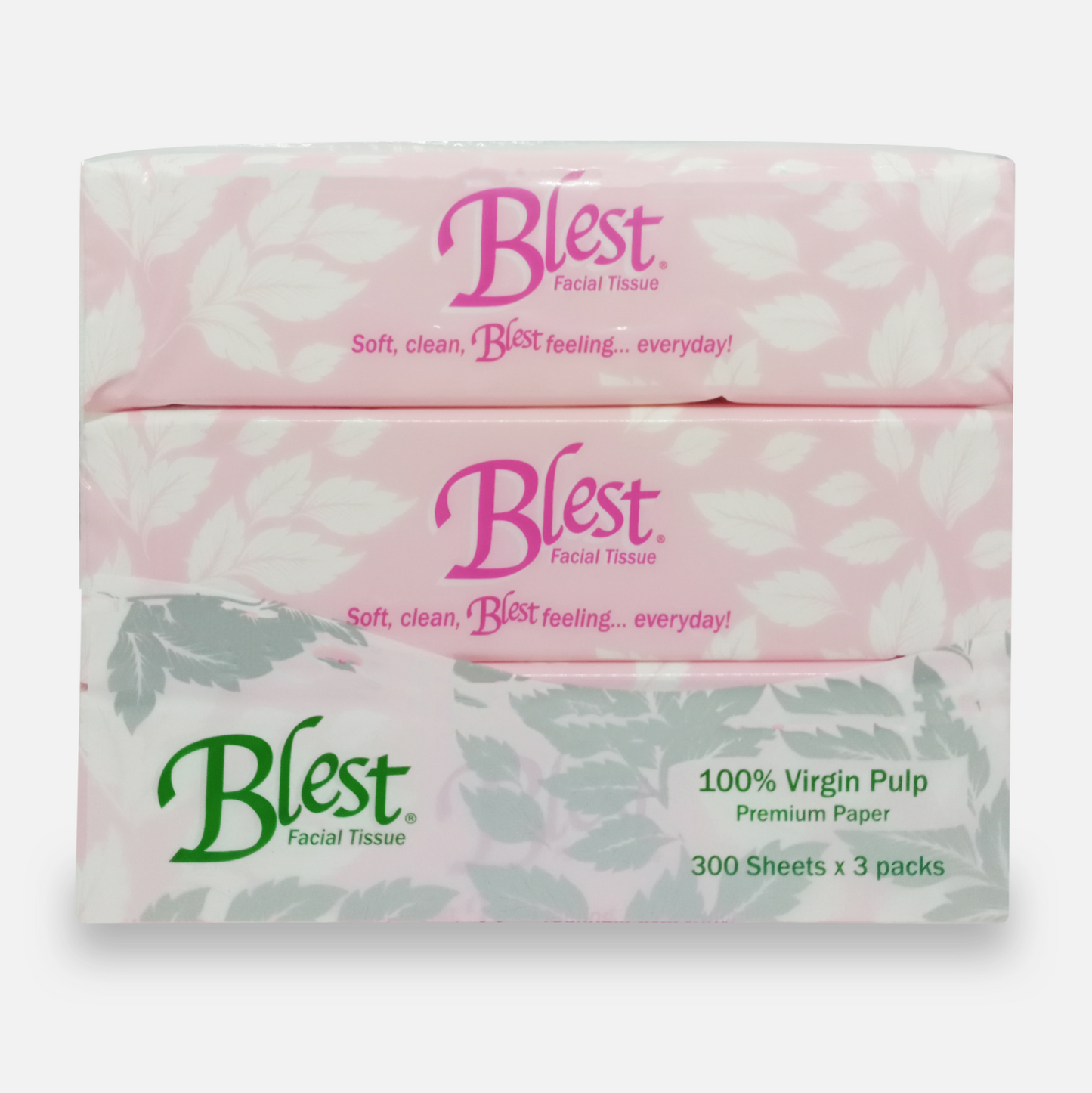 Blest Facial Tissue Travel Pack 150 pulls 2 ply Jumbo 3 Packs