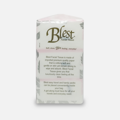 Blest Facial Tissue Travel Pack 150 pulls 2 ply Jumbo 3 Packs