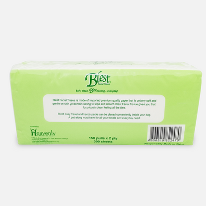 Blest Facial Tissue Travel Pack 2 Ply 150 Pulls Jumbo