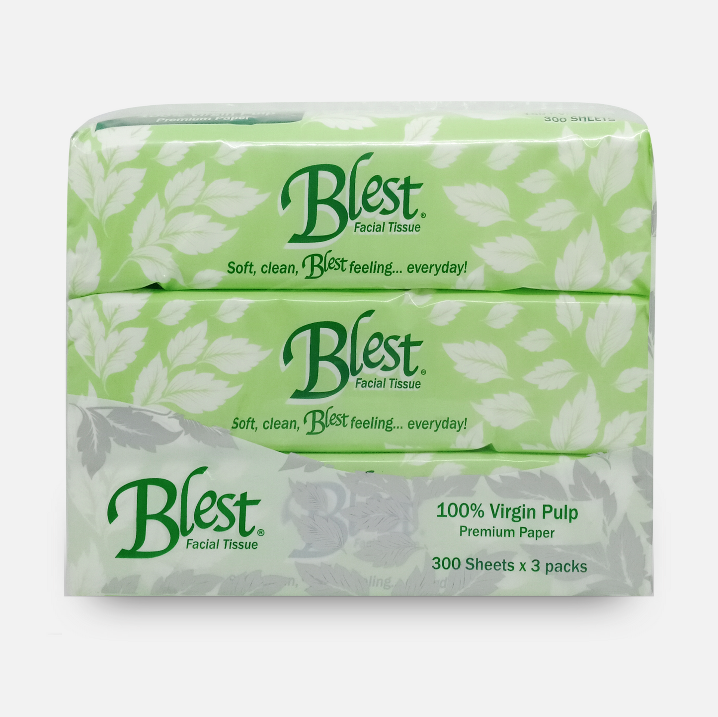 Blest Facial Tissue Travel Pack 150 pulls 2 ply Jumbo 3 Packs