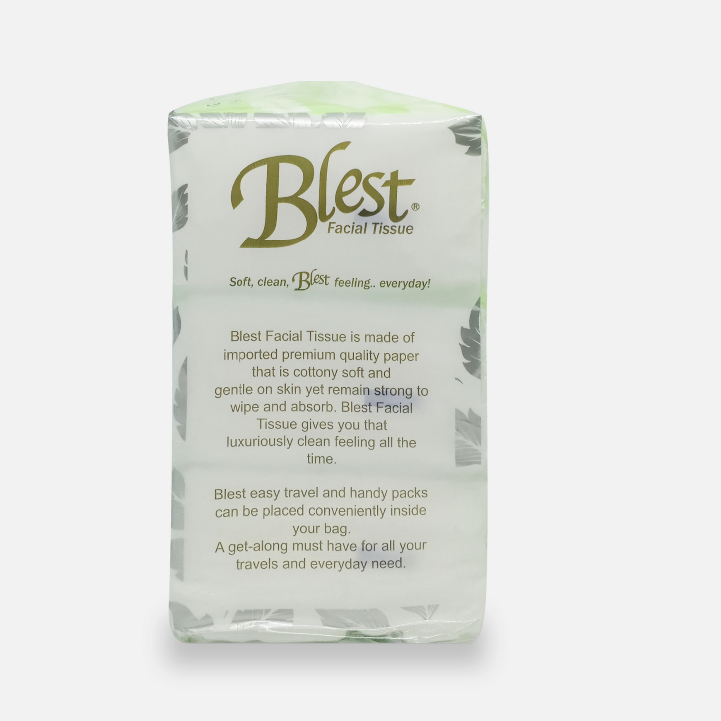 Blest Facial Tissue Travel Pack 150 pulls 2 ply Jumbo 3 Packs