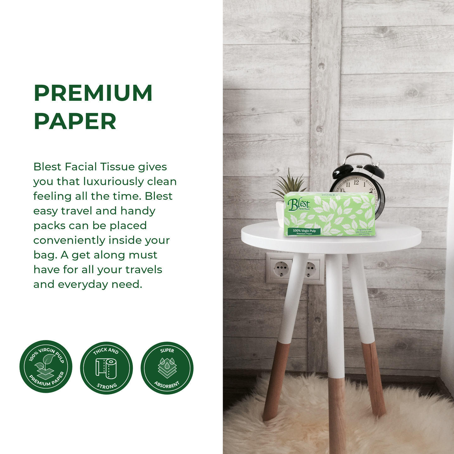 Blest Facial Tissue Travel Pack 2 Ply 150 Pulls Jumbo