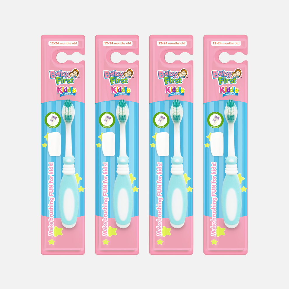 Baby First Kiddie Toothbrush 12-24 Months Old - Lady Bug 3+1 Packs ...