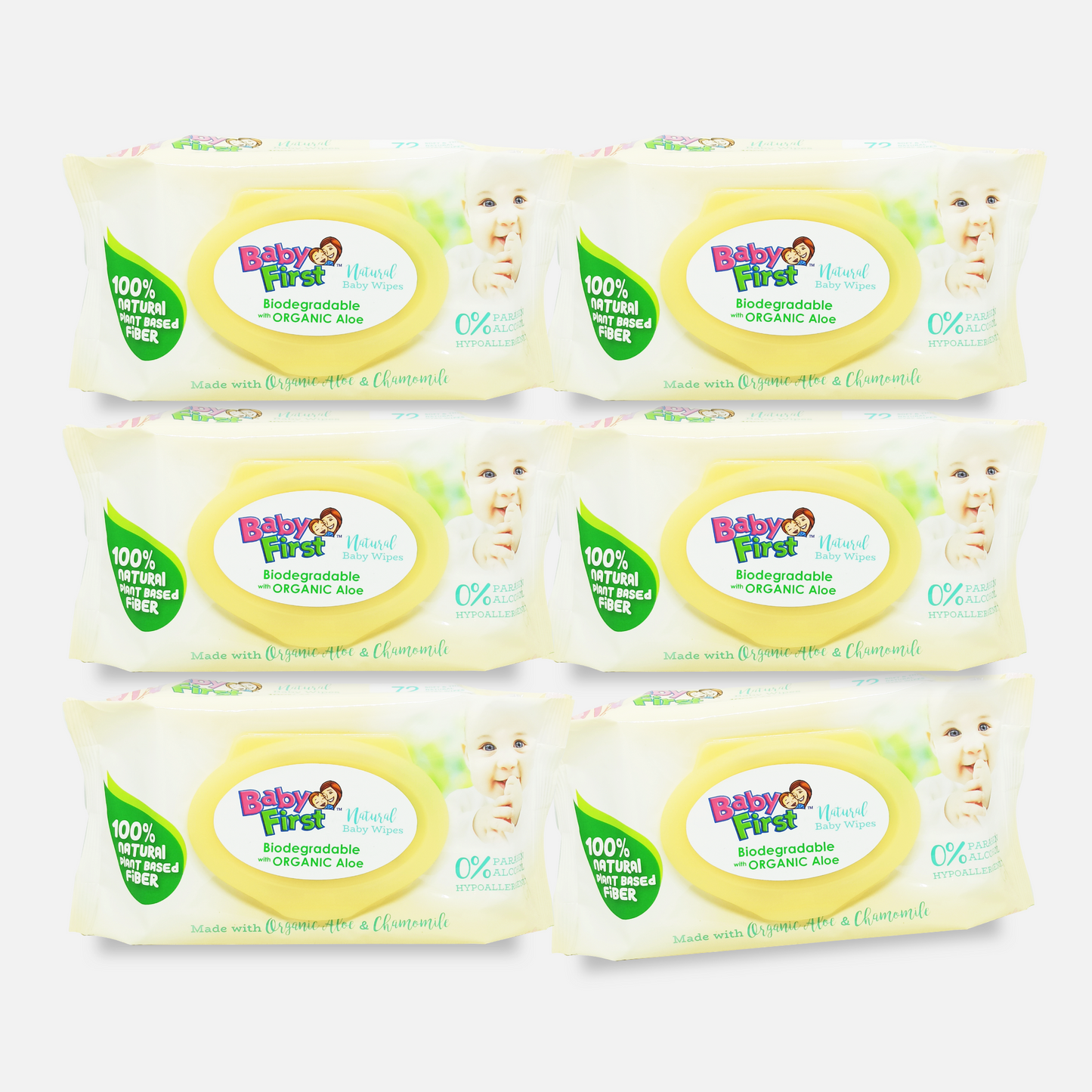 Baby First Natural Baby Wipes 72 Sheets 5+1 Pack (432 Sheets)