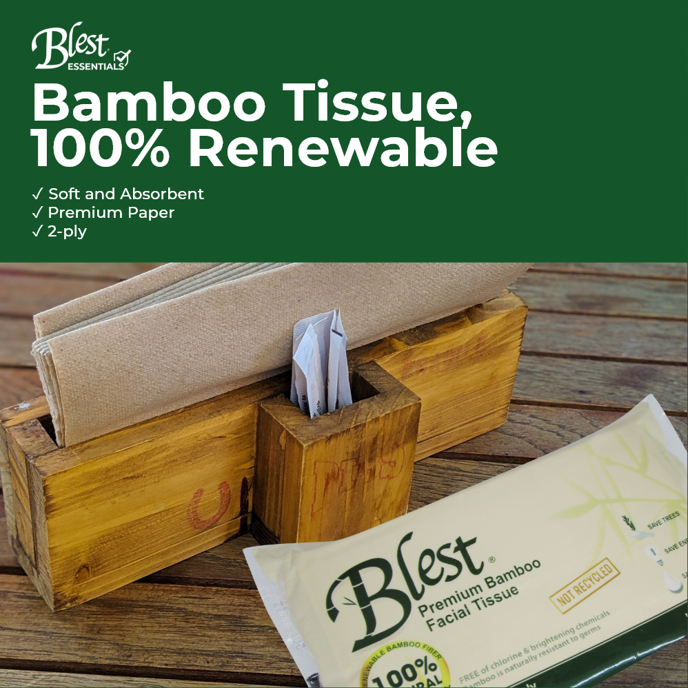Blest Premium Bamboo Facial Tissue Handy Pack 2 Ply 100 Pulls