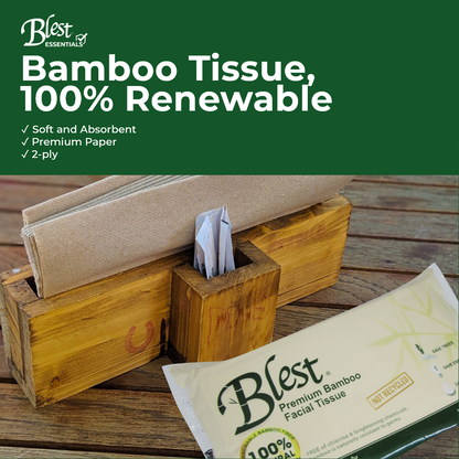Blest Premium Bamboo Anti-Bacterial Facial Tissue Travel Pack 2 Ply 80 Pulls