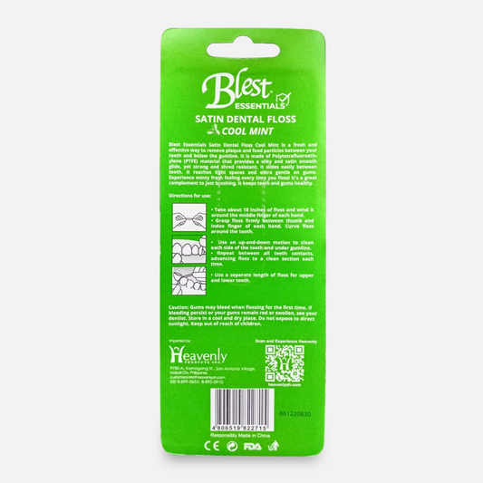 Blest Dental Floss Satin Cool Mint - 25 Meters x 2 Rolls