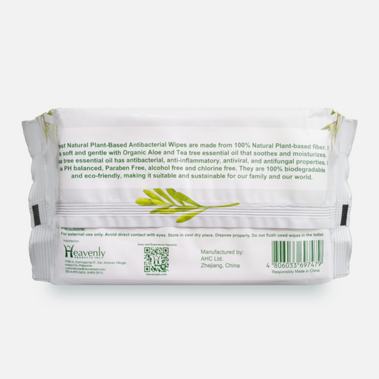 Blest Natural Plant-based Antibacterial Wipes 80 Sheets Tea Tree