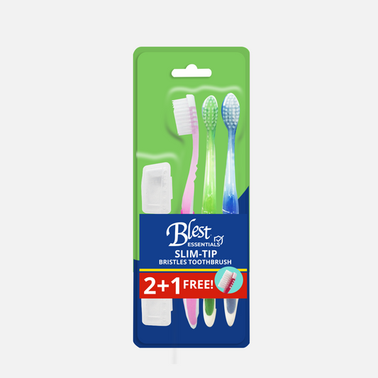 Blest Essential Toothbrush Pro Health Complete Clean 0.01mm Slim Tip Bristles Toothbrush 2+1