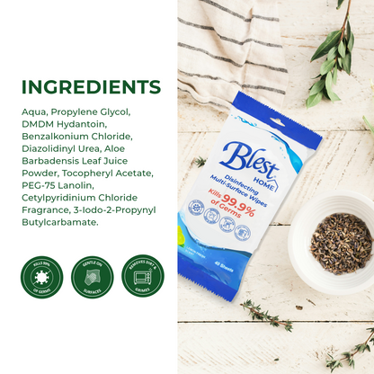 Blest Home Disinfecting Multi-Purpose Wipes 40 Sheets