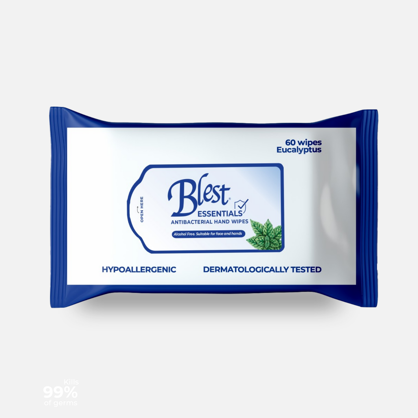 Blest Essential Anti-Bacterial Wipes 60 Sheets Mentholated Scent