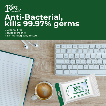 Blest Anti-Bacterial Wipes 10 Sheets Eucalyptus Scent