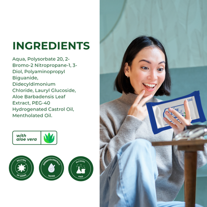 Blest Anti-Bacterial Wipes 60 Sheets x 3 Packs (180 Sheets) Mentholated Scent