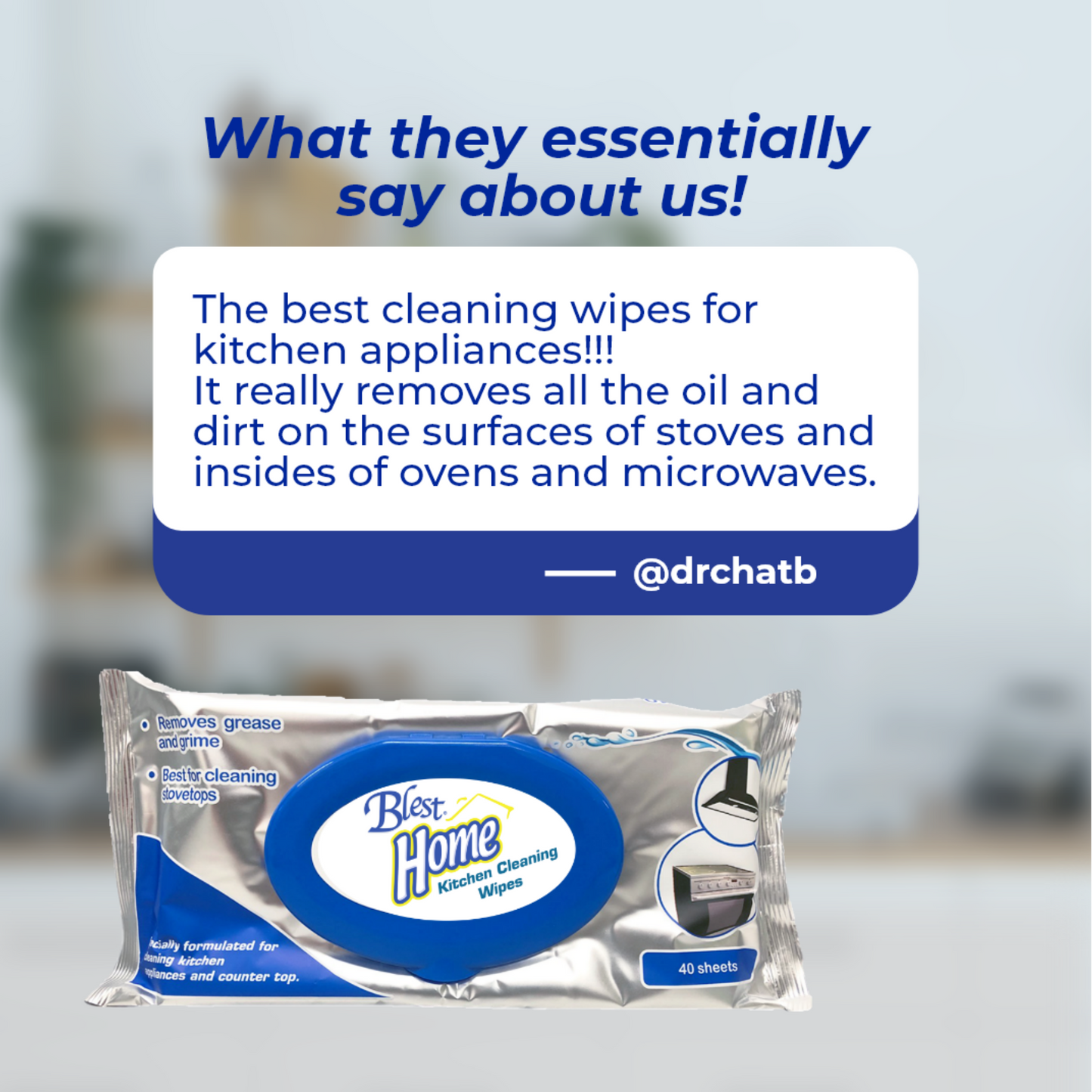 Blest Home Kitchen Cleaning Wipes 40 Sheet