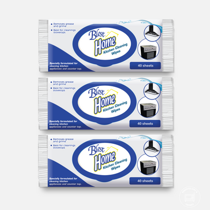 Blest Home Kitchen Cleaning Wipes 40 Sheets x 3 Packs (120 Sheets)