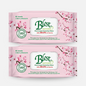 Blest Natural Plant-based Cleansing Wipes Cherry Blossom Scent 80 Sheets 2 Packs