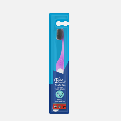 Blest Essential Toothbrush Tapered Charcoal Travel Toothbrush Singles