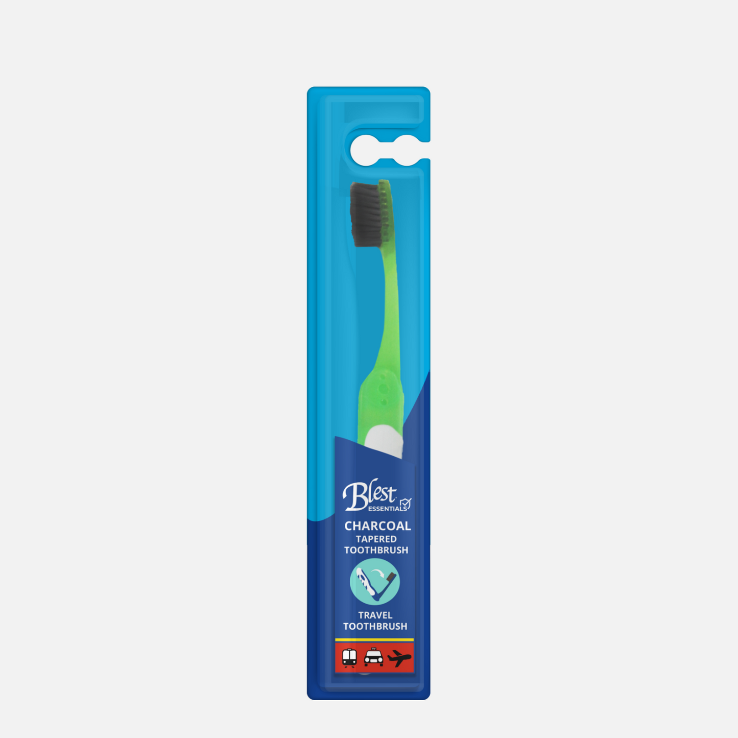 Blest Essential Toothbrush Tapered Charcoal Travel Toothbrush Singles
