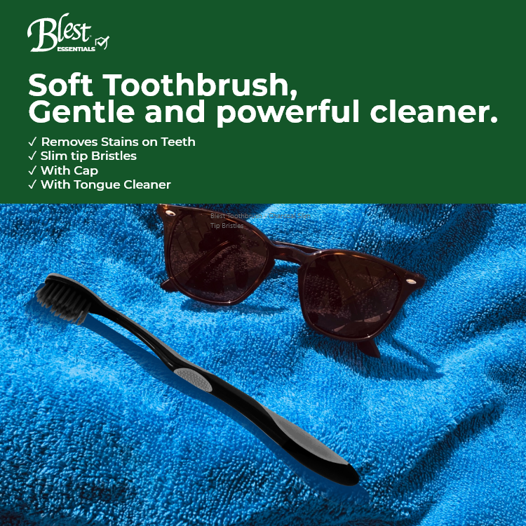 Blest Essentials Charcoal Toothbrush Value Pack by 6's