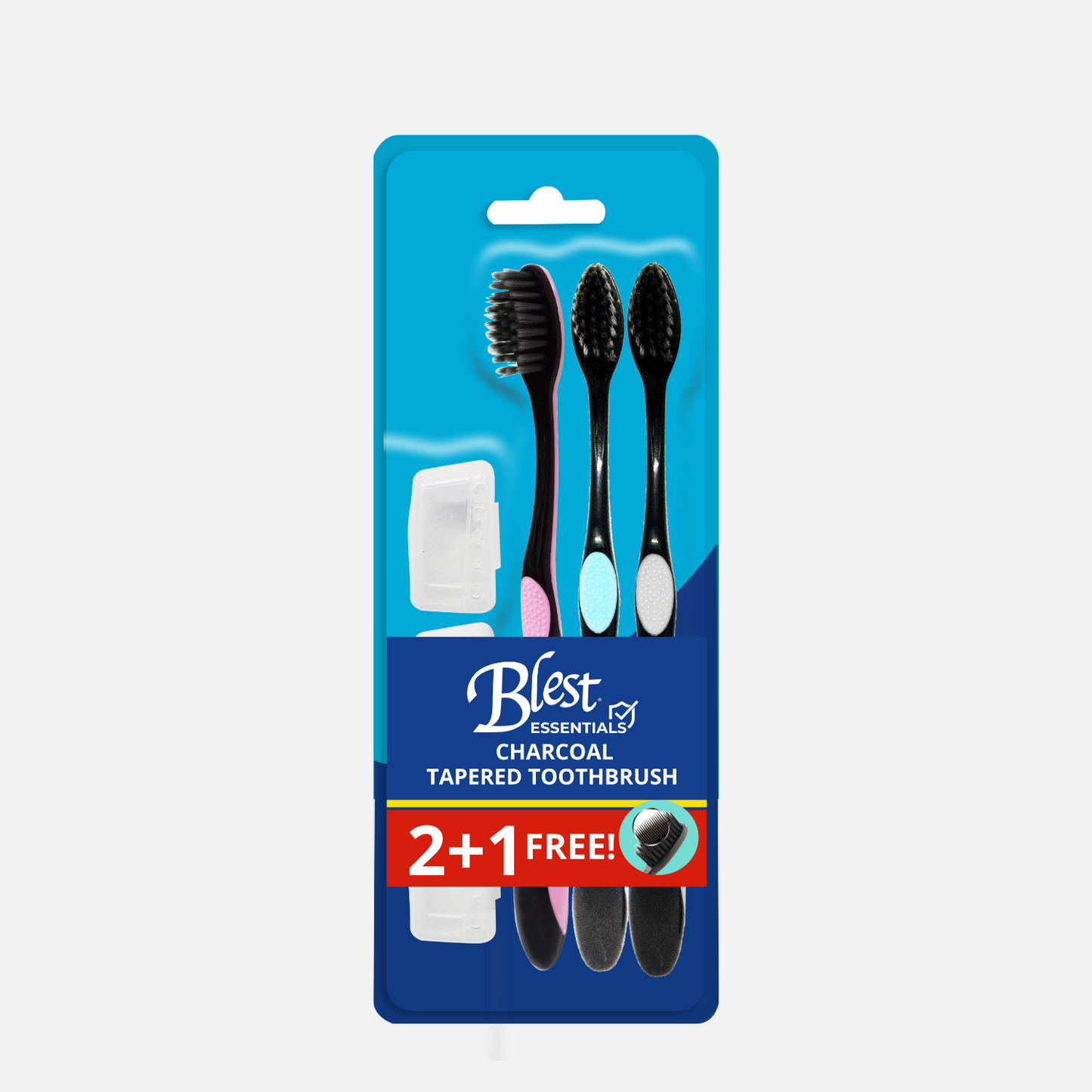 Blest Essential Toothbrush Pro Health Ultra Clean Cross Action Charcoal Toothbrush 2+1