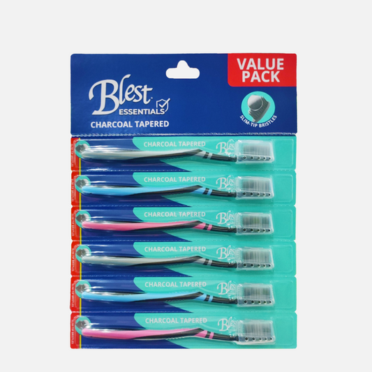 Blest Essentials Charcoal Toothbrush Value Pack by 6's