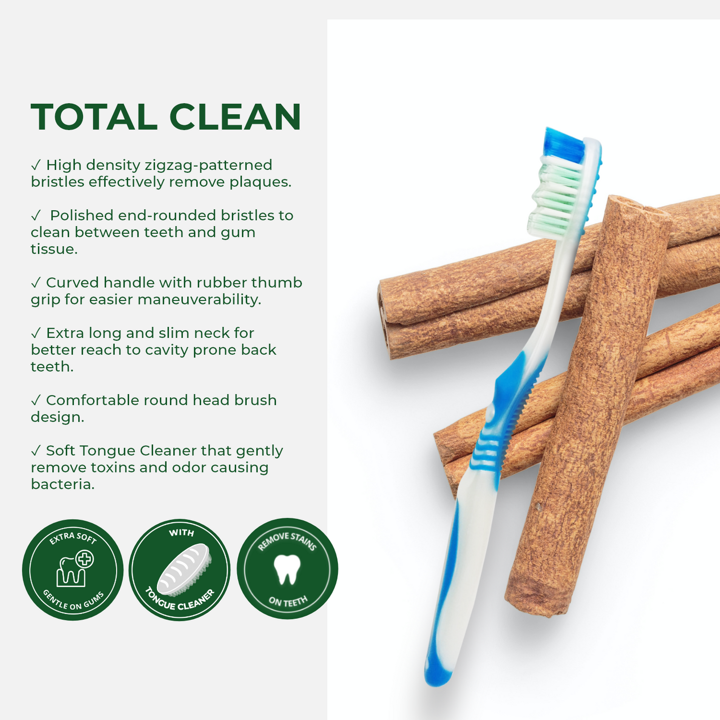 Blest Essentials Hard Firm Bristles Toothbrush by 5s