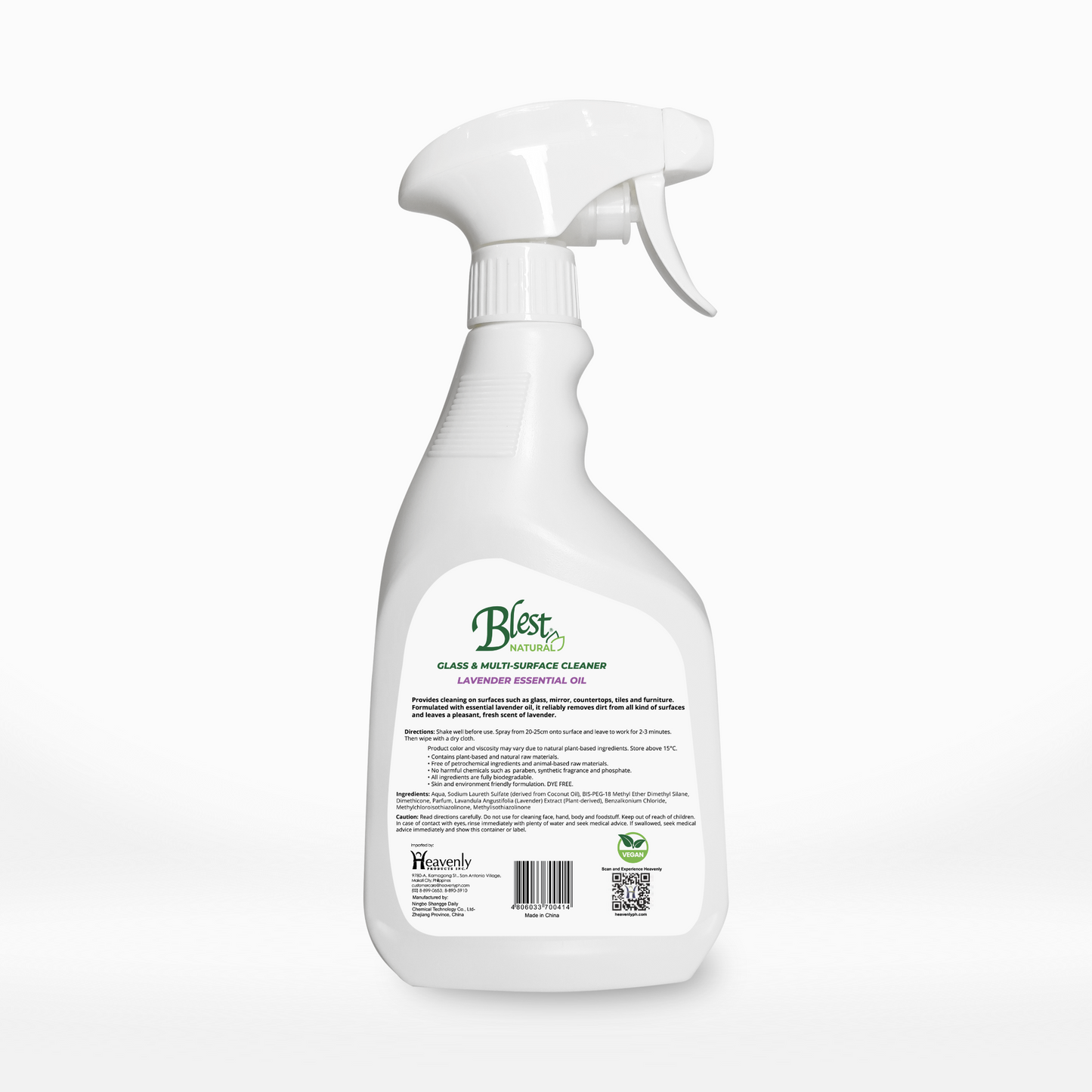 Blest Natural Glass & Multi-Surface Cleaner - Organic Lavender Oil 500ml 3 Bottles