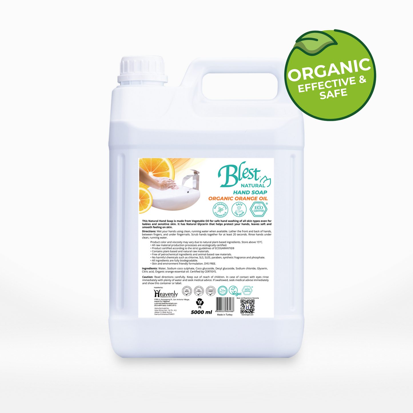 Blest Natural Hand Soap - Organic Orange Oil 5L