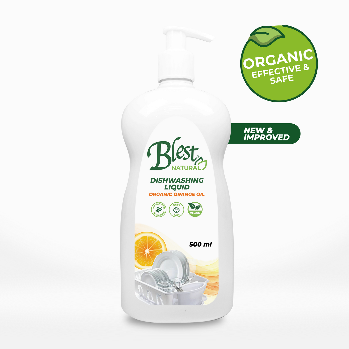 Blest Natural Dishwashing Liquid - Organic Orange Oil 500ml