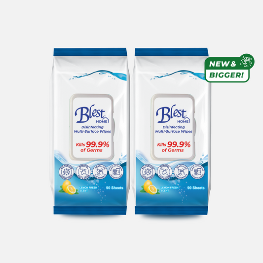 Blest Home Disinfecting Multi-Purpose Wipes 90 Sheets x 2 Packs (180 Sheets)