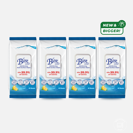 Blest Home Disinfecting Multi-Purpose Wipes 90 Sheets x 4 Packs (360 Sheets)