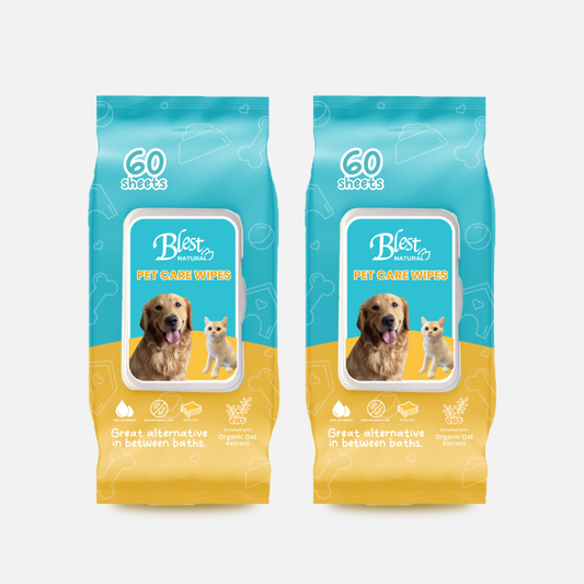 Blest Natural Pet Care Wipes 60 Sheets by 2 packs (120 Sheets)