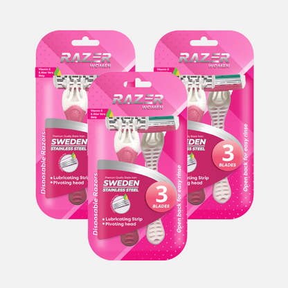Razer Womens Triple Blade Disposable Razor by 2s x 3 Packs