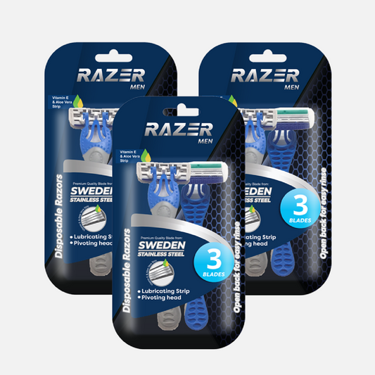 Razer Mens Triple Blade Disposable Razor by 2s x 3 Packs