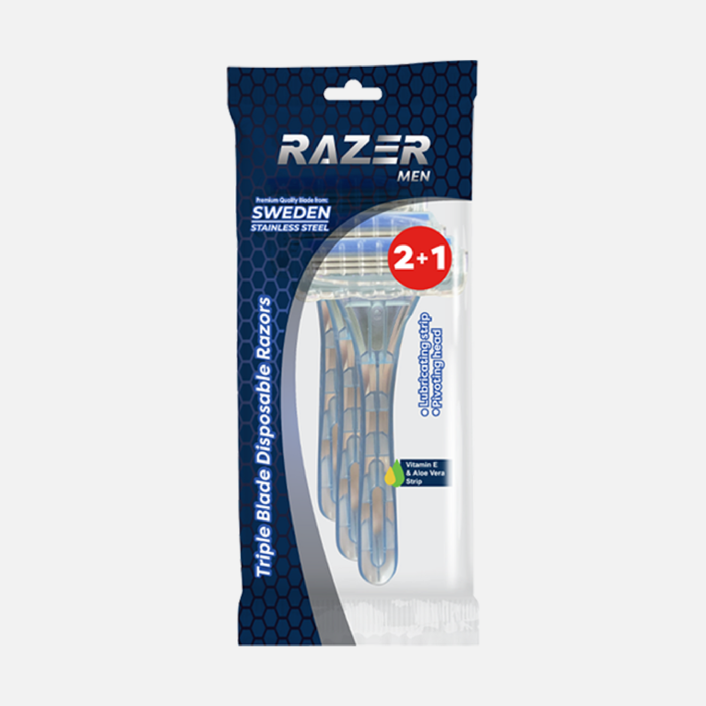Razer Mens Triple Blade Pivot Head Disposable Razor 2+1