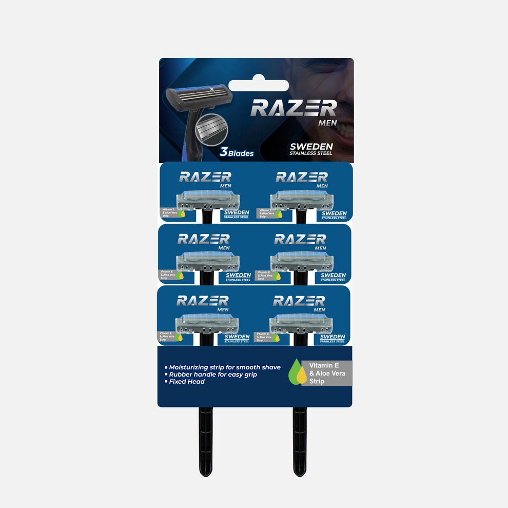 Three Blade Razer Razer Triple Blade Disposable Razor for Men 5+1 (Cartridge) – Heavenly