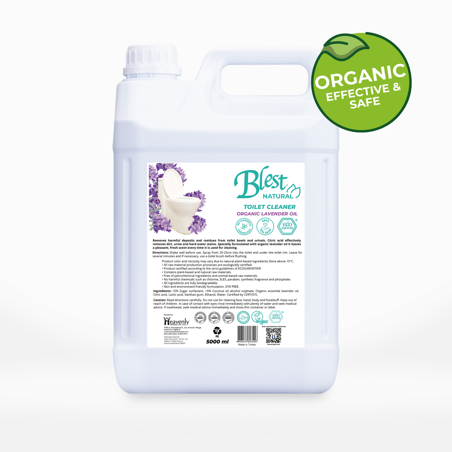 Blest Natural Toilet Cleaner - Organic Lavender Oil 5L