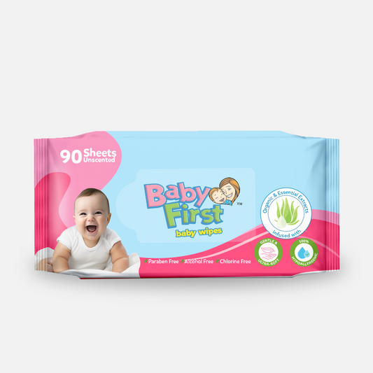 Baby First Baby Wipes 90 Sheets 3+1 Pack (360 Sheets) + Baby Bath Wash 300ml Milk