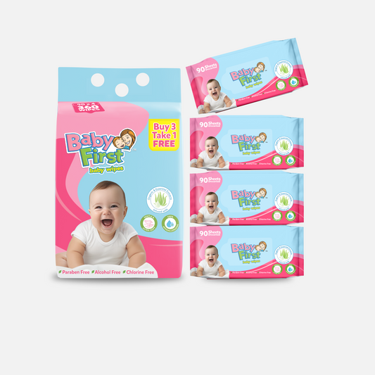 Baby First Baby Wipes 90 Sheets 3+1 Pack (360 Sheets)